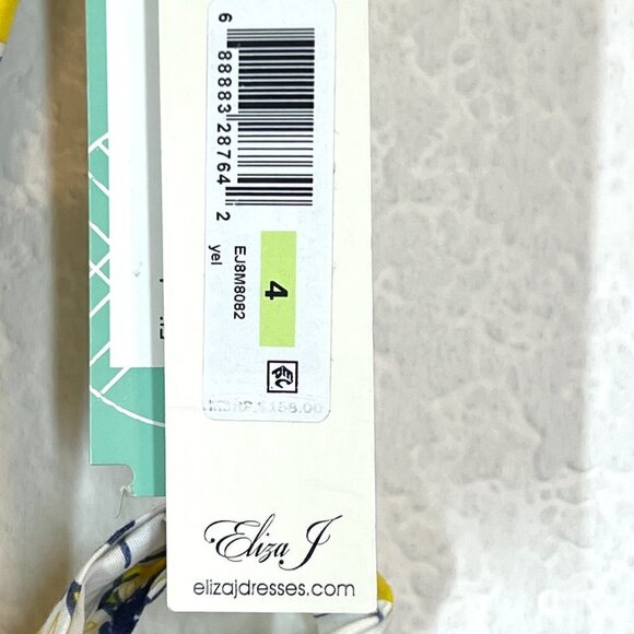 Eliza J Floral Dress Ruffle Midi Yellow Blue High Low Halter 4 - Picture 9 of 15